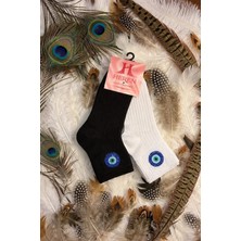 Heren Nazar Boncuğu Desenli , 2'li Taşlı Kadın Soket ,parfüm Kokulu, Premium Serisi