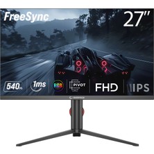 Rampage RİPPER RM27F540F 27 540Hz 1ms Fast IPS FHD Freesync RGB Pivot PC Flat Oyuncu Monitörü