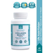 Naturagen Life Assist Beauty Collagen 1000 mg 60 Tablet | Tip 1 & Tip 3 Kolajen | Hyaluronik Asit & C Vitamini