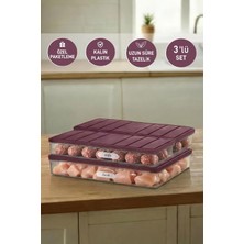 Selka Home 3'lü Set ( 1 Adet 2,25 2 Adet 1 Lt. ) Nora Organizer Buzdolabı Buzluk Düzenleyici Saklama Kabı