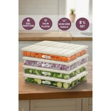 Selka Home 8 Adet 1 Lt. Nora Organizer Buzdolabı Buzluk Düzenleyici Saklama Kabı