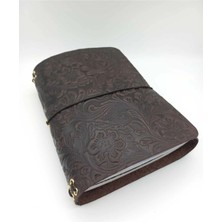 Galande Hakiki Deri Baskılı A5 Defter Kılıfı – Kişiye Özel Isim Yazılır Journal Kılıfı, El Yapımı Deri