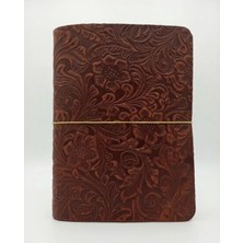 Galande Hakiki Deri Baskılı A5 Defter Kılıfı – Kişiye Özel Isim Yazılır Journal Kılıfı, El Yapımı Deri