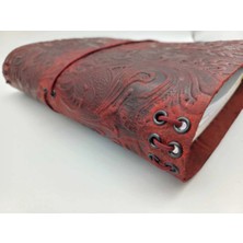 Galande Hakiki Deri Baskılı A5 Defter Kılıfı – Kişiye Özel Isim Yazılır Journal Kılıfı, El Yapımı Deri