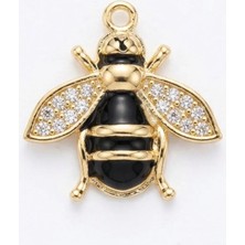 Galande Arı Figürlü Metal Charm - Deri Defter, Ajanda, Journal ve Çanta Aksesuarı