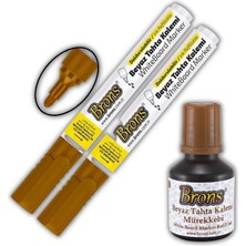 Brons Kahverengi Yazı Tahta Kalemi Doldurulabilir 30 ml 1 Çift Seti Standart Ölçülerle