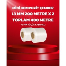 Dalpak Ambalaj 2'li 13 mm Beyaz Lifli Mini Kompozit Çember Toplam 400 Metre