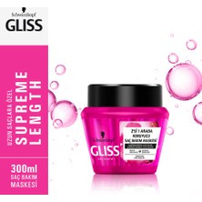 Gliss Supreme Length 2'si 1 Arada Koruyucu Saç Bakım Maskesi 300 ml Uzun Saçlar İçin Özel Formül
