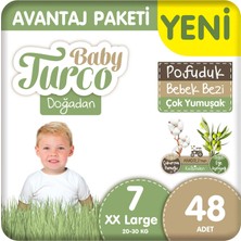 Baby Turco Doğadan Avantaj Paketi Pofuduk Bebek Bezi 7 Numara Xxlarge 48 Adet