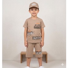 Erkek Çocuk Kaprili Alt Üst ve Şapka 3!lü Takım