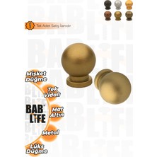 Bablife Mat Altın Küçük Misket Küre Düğme 25 mm Çapında Çekmece Ve  Dolap Kulpları