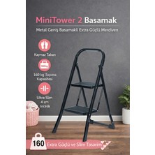 Ertekpa 2 Basamak Siyah Merdiven Geniş Basamaklı Minitower, Mt2