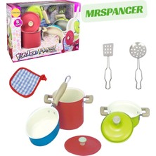 Mrspancer 094623 - Küçük Şefler Için Renkli Tencere Tava Oyuncak Seti 8 Parça Paslanmaz