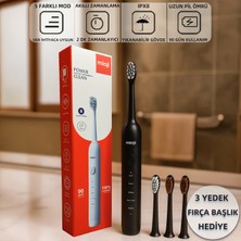 Mioji Oral B1 Şarj Edilebilir IPX8 5 Modlu Diş Fırçası Siyah + (3 Yedek Başlık Hediye)