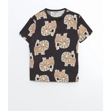 Lc Waikiki Yeni Sezon Bisiklet Yaka Baskılı Erkek Bebek Pijama Üst