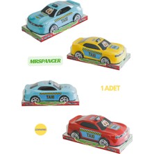 Mrspancer 552640E - Sevimli ve Vakumlu Renkli Spor Araç Taksi Oyuncak Araba 1 Adet Sürtmeli Araba 33CM