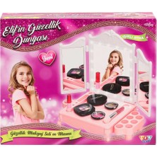 Fabba Toys Elif'in Güzellik Dünyası LED Işıklı Makyaj Seti 2044 Oyuncak – Ayna, Ruj ve Aksesuarlı Kız Çocuk Oyu