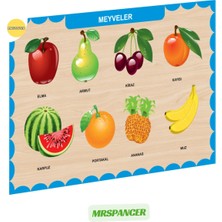 Mrspancer 870208E - Eğlenceli ve Eğitici Bul Tak Meyveler Oyun Ahşap Set Oyuncak