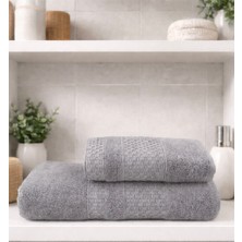 2 Li Banyo Havlu Seti Pamuklu Büyük Boy / 90 x 150 Cm Banyo Havlu - 50 x 90 Cm El Yüz Baş Havlu / Hamam Seti / Battal Boy Havlu Seti