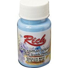 Rich Opak Kumaş Boyası 3015 Açık Mavi 50 cc Su Bazlı Kullanıma Hazır Tekstil Boyası