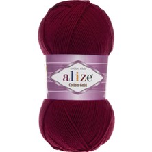 Alize Cotton Gold 57 Bordo 100 gr %55 Pamuk %45 Akrilik Tüylenme Yapmayan Yün İplik