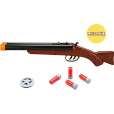 Mrspancer 141842E - Eğlenceli Aktivite Oyuncağı - Sesli Kovboy Avcı Oyuncak Silahı Riffle 1 Adet