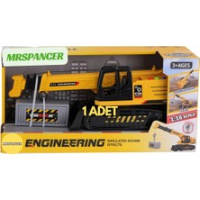 Mrspancer 004558E - Oyuncak Iş Makinesi Pilli Vinç Sesli ve Işıklı 30CM