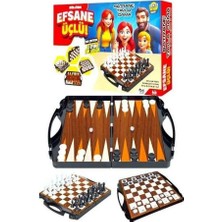 Mrspancer 523148 - Satranç Tavla Dama 3 Lü Set Çantalı Oyun