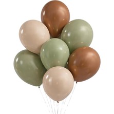 Patladı Gitti Capybara Konsepti 10'lu Balon Seti – Karamel Doğal Ton Parti Seti