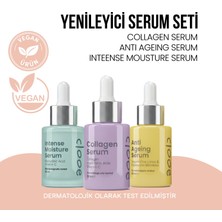 Clooe Yaşlanma Karşıtı Kolajen ve Peptid İçerikli Yoğun Nemlendirici Yenileyici Yüz Serum 3'lü Set
