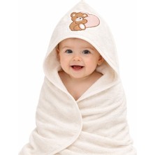 %100 Pamuk Yenidoğan Bebek Kundak Nakışlı Banyo Havlusu