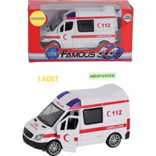 Mrspancer 910826E - Çek Bırak Gerçekçi Ambulans Oyuncak Araç - Metal 14 cm Oyuncak Model Araba