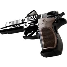 Mrspancer 493326 - Metal Oyuncak Tabanca Siyah Seri Parlak ve Ağır