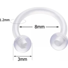 Bylin Helix Piercing - Septum Piercing - Bioplast C Piercing / At Nalı Piercing - Çap 8 mm