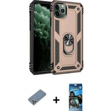 İlk El Grup Ieg™ iPhone 11 Pro Max Ahenk Klasik Koleksiyonu - Siyah 34D Izgaralı Cam + Gümüş Metal Kamera Lens Koruma Cam