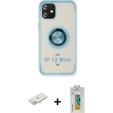 İlk El Grup Ieg™ iPhone 12 Kılıf Yörünge Çizgi - Siyah Polymer Nano Ekran Koruyucu + Yeşil Renkli Kamera Lens Koruma Cam