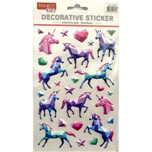 Tanex Unicorn 3-D Serisi Puffy Etiketi Stickers Tnx-25364