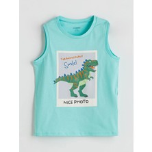 Lc Waikiki Yeni Sezon Bisiklet Yaka Dinozor Baskılı Erkek Çocuk Atlet