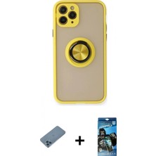 İlk El Grup Ieg™ iPhone 11 Pro Max Yörünge Çizgi - Siyah 34D Izgaralı Cam + Mavi Shine Kamera Lens Koruma Cam