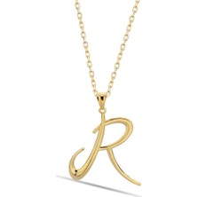 Bilezikci R Harfi 14 Ayar Altın Kolye