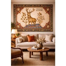 Vintage Serisi Maşallah Bu Geyike Duvar Halısı Duvar Örtüsü Wall Tapestry