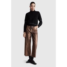 United Colors Of Benetton Siyah Kadın / Kız Kdn_yün Karışımlı Yarım Kol Dik Yaka Kazak Model Kodu: 1KRBD2047100