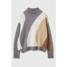 United Colors Of Benetton Mix Kadın / Kız Kdn_yün Karışımlı Desenli Bisiklet Yaka Kazak Model Kodu: 11CZE10ER904