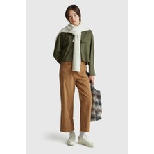 United Colors Of Benetton Taba Kadın / Kız KDN_%100 Pamuk Önü Yama Cepli Düz Paça Pantolon Model Kodu: 494BDE02I34A