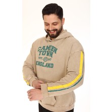 S-Ponder Erkek "two Lıne Camden" Baskılı Kapüşonlu Hoodie  %100 Pamuklu Uzun Kollu