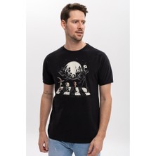 S-Ponder Erkek Abbey Road Tasarımlı Bisiklet Yaka %100 Pamuklu Tişört