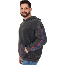 S-Ponder Erkek "ponder Lıne" Baskılı Kapüşonlu Hoodie  %100 Pamuklu Uzun Kollu