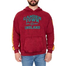 S-Ponder Erkek "two Lıne Camden" Baskılı Kapüşonlu Hoodie  %100 Pamuklu Uzun Kollu
