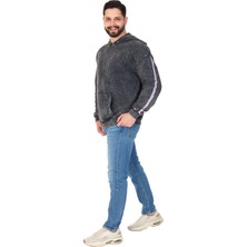 S-Ponder Erkek "what??" Baskılı Kapüşonlu Hoodie  %100 Pamuklu Uzun Kollu