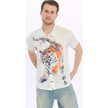S-Ponder  Desenli Bütünleşen Tasarım Erkek Gömleği – %100 Polyester